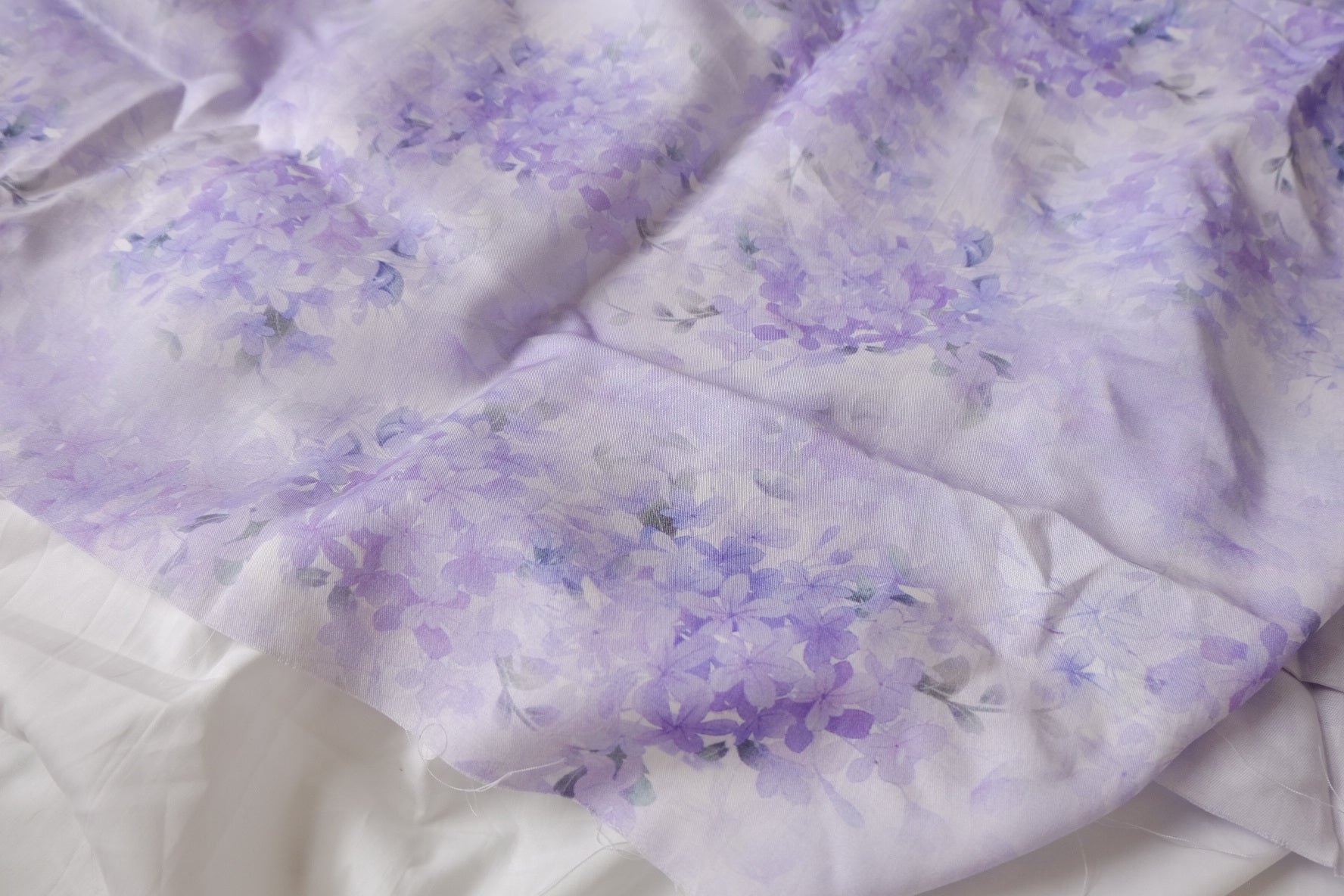 Lavender Floral Lyocell Twill Fabric - 3.28 yd