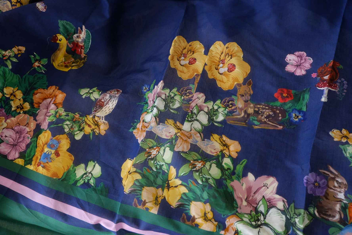 Enchanted Woodland – Storybook Border Print Cotton Voile – 3.3 yd