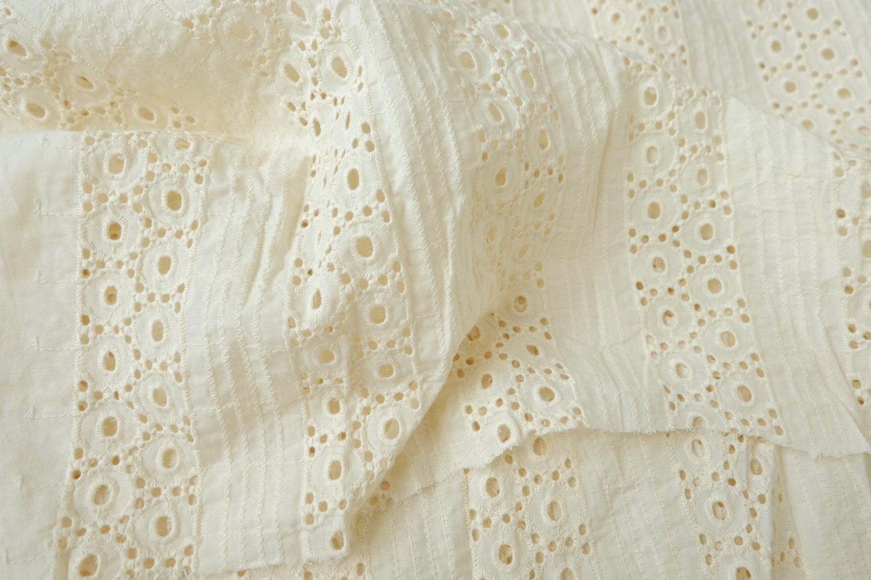 Cotton Eyelet Embroidered Fabric for Summer Tops 1.6 Yards