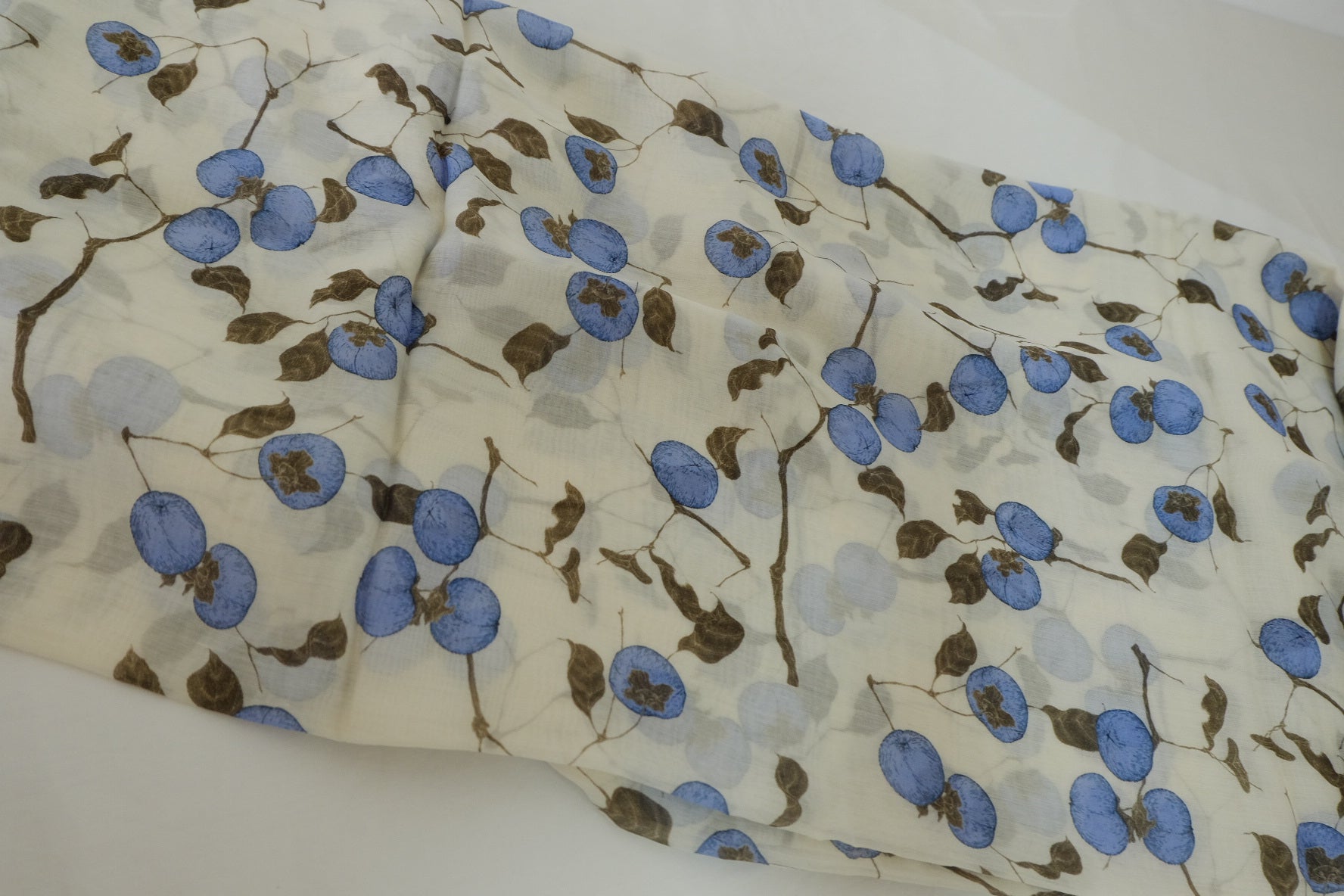 Blue Botanical Tencel Linen Blend Fabric – 2.2 yd