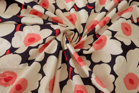 Bold Floral Cotton Fabric – 2.2 yd