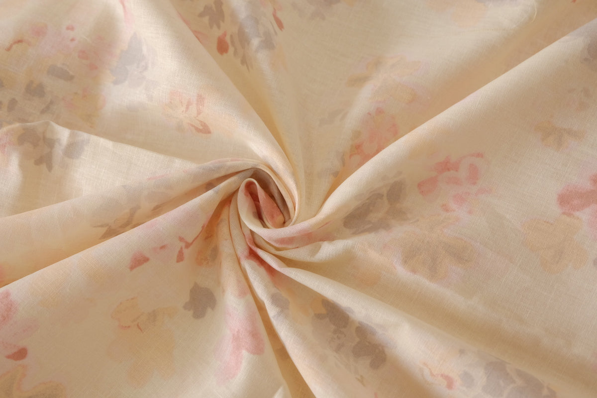 Faded Watercolor Floral Linen Cotton – 2.2 yd