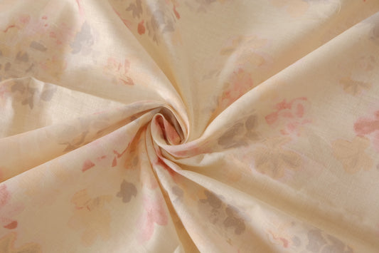 Faded Watercolor Floral Linen Cotton – 2.2 yd