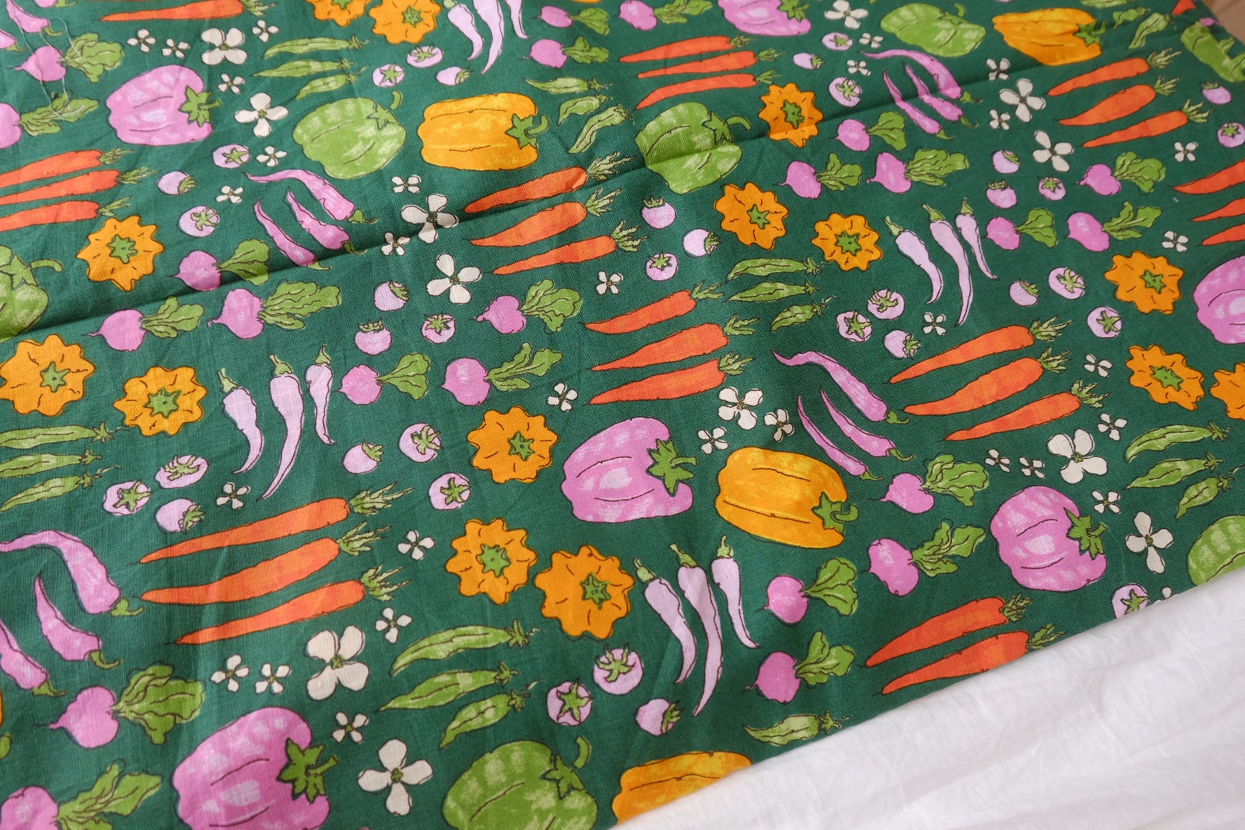 Vegetable Garden Cotton Linen Fabric — 1.64 yd