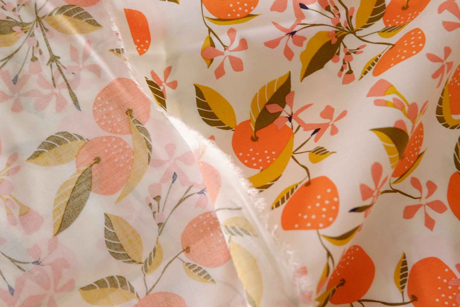 Orange Blossom Cotton Rayon Fabric – 2.2 yd