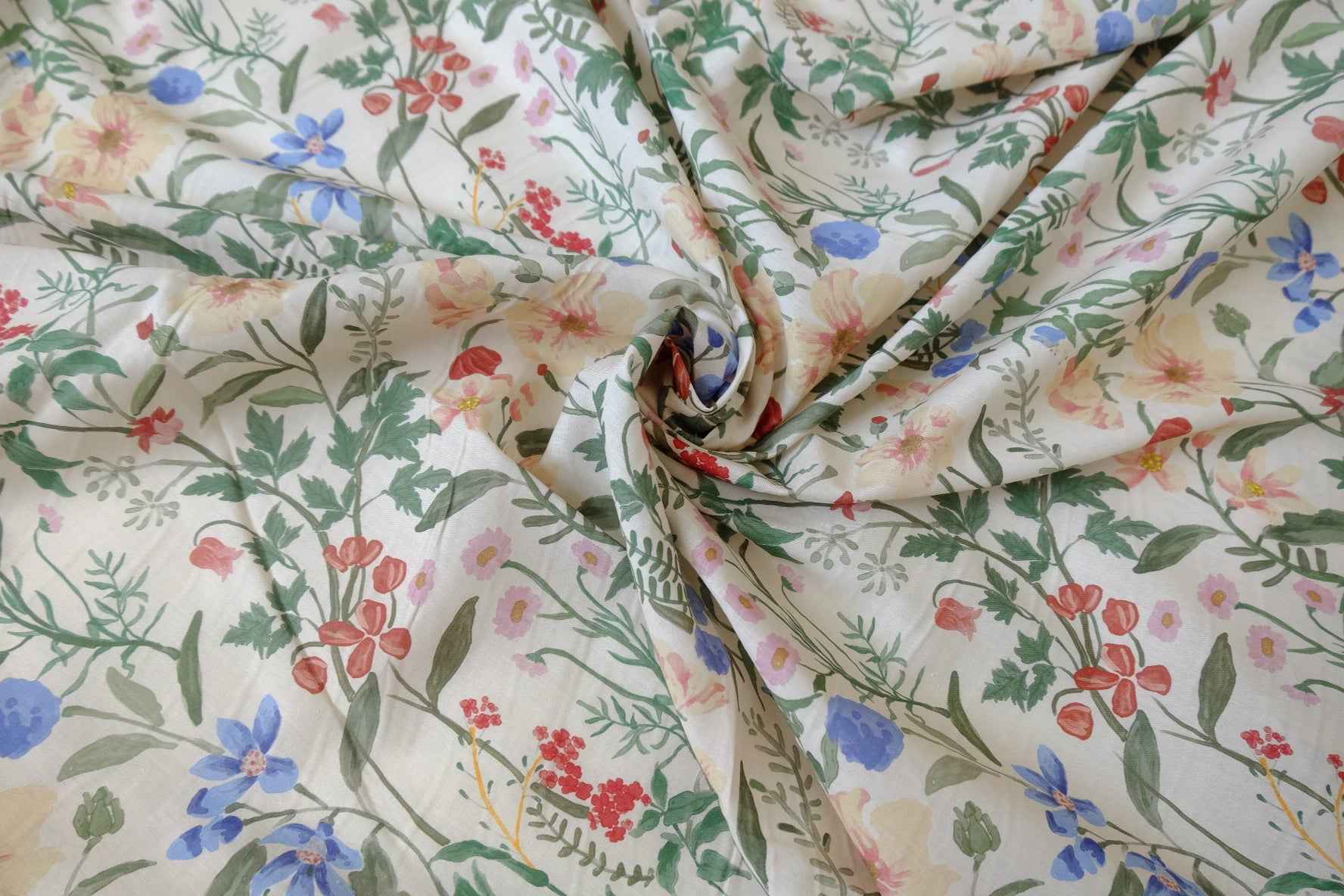 Wild Meadow Floral Cotton Poplin Fabric — 3.28 yd