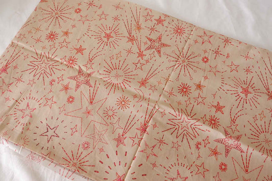 Red Starburst Cotton Lawn Fabric – 3.3 yd