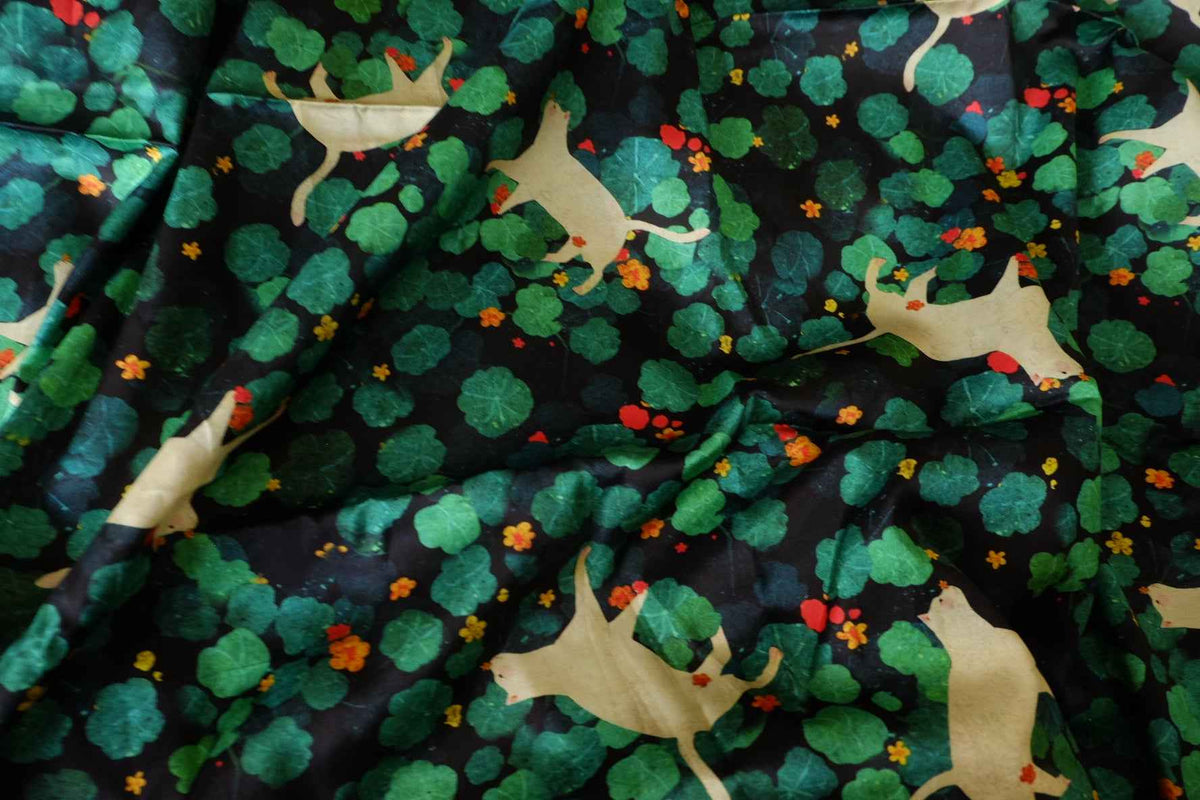 Cats in the Garden Viscose — 1.6 yd