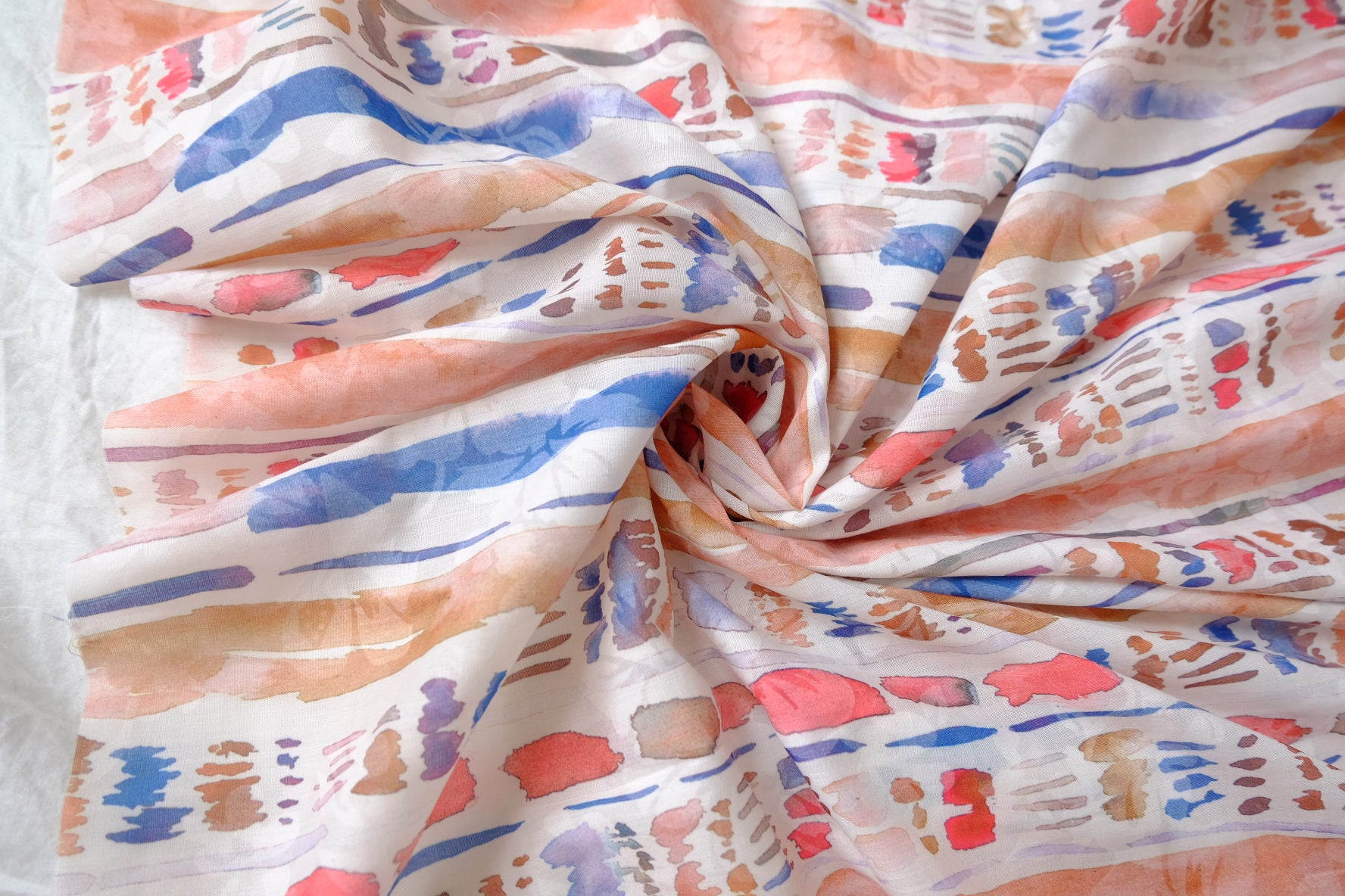 Watercolor Stripe Jacquard Tencel Cotton — 2.19 yd