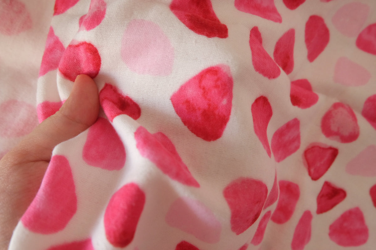 Pink Petal Confetti – Soft Triple Gauze Cotton Fabric | 1.6 Yards
