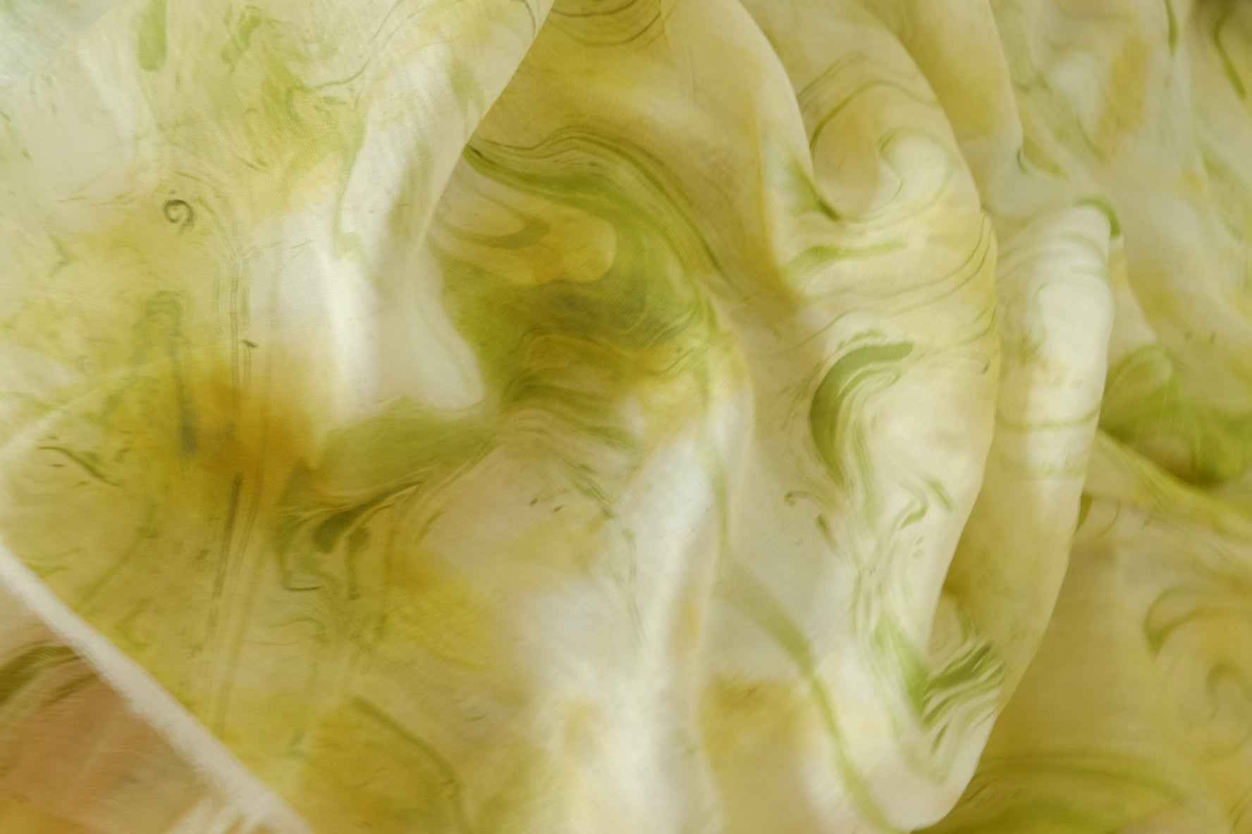Soft Green Watercolor Tencel Cotton Fabric – 1.9 yd