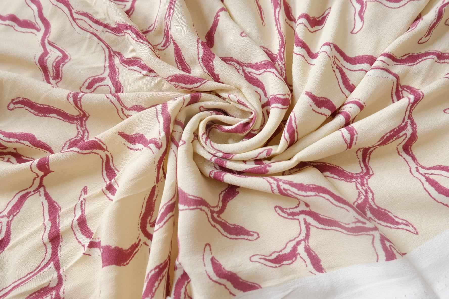 Mauve Botanical Rayon Linen-Blend Fabric - 2.19 yd