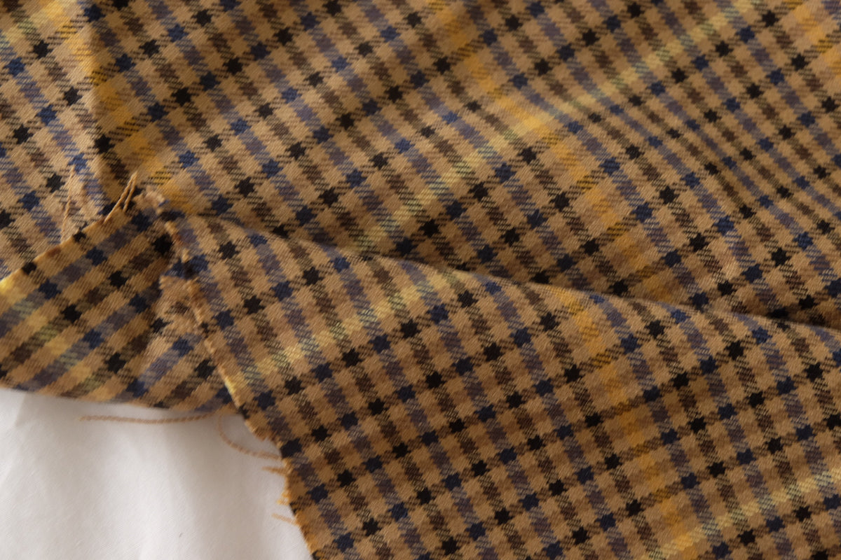 Vintage Brown Stretch Plaid Suiting — 2.73 yd