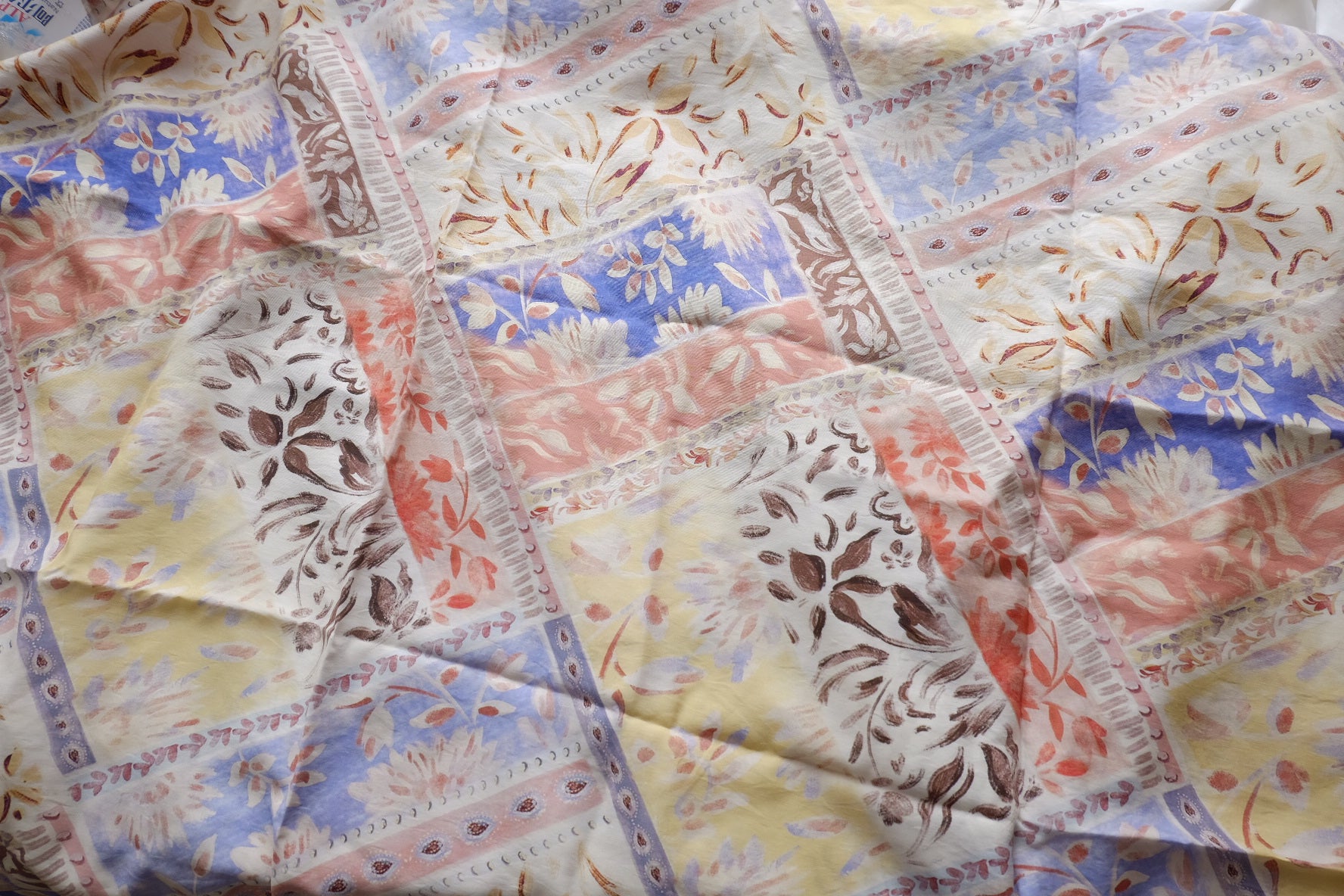 Pastel Patchwork Viscose Linen Blend – 1.6 yd