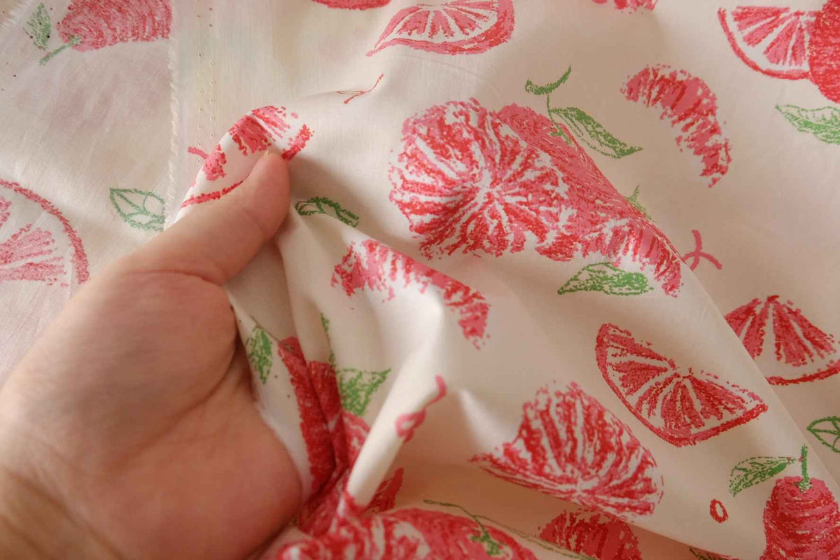 Red Citrus Cotton — 2.19 yd