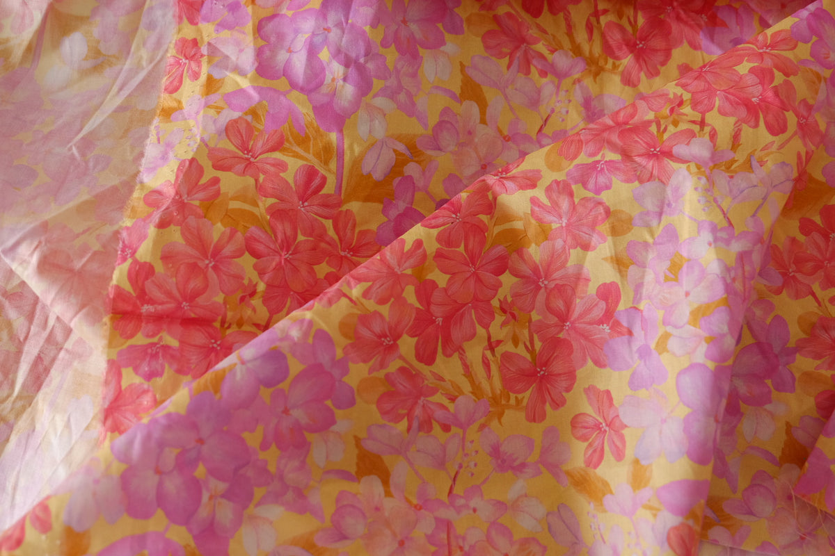 Sunset Floral Cotton Lawn Remnant – 1.4 yd