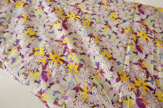 Lemon Lilac Garden 60s Cotton Poplin – 2.84 yd