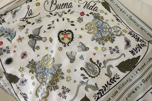 Silk-Like Polyester Chiffon Scarf Print Fabric-1.64 yds
