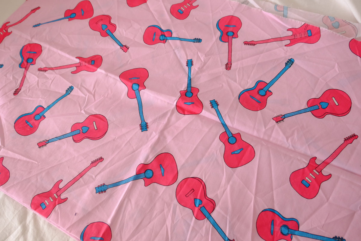 Pink Guitar Cotton Poplin – 0.9 yd