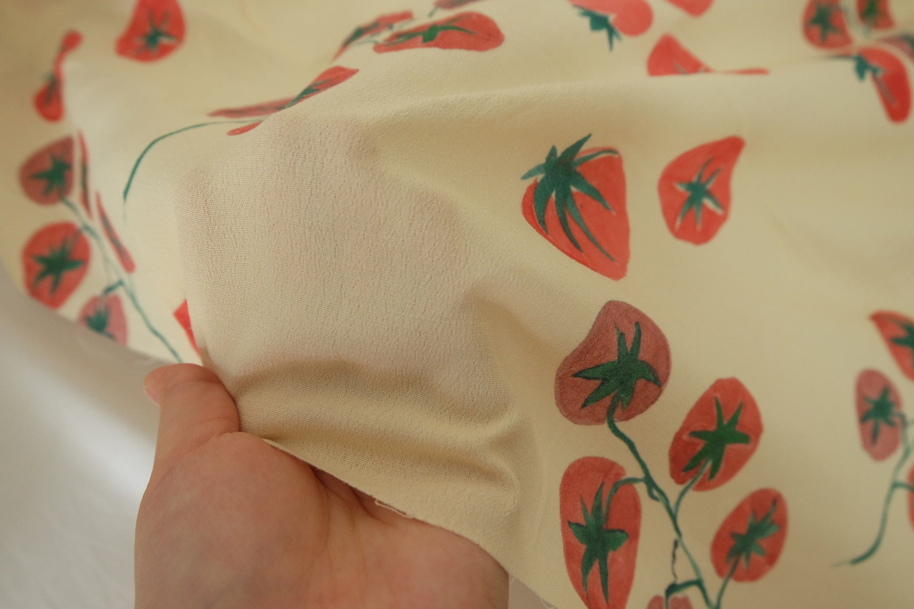 Tomato Vine Print Rayon Fabric – 1.9 yd