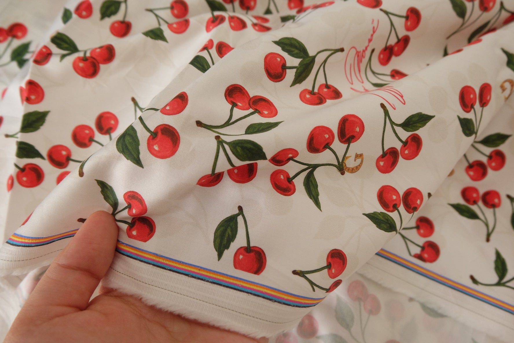 Luxury Cherry Cotton Sateen Fabric – 2.2 yd
