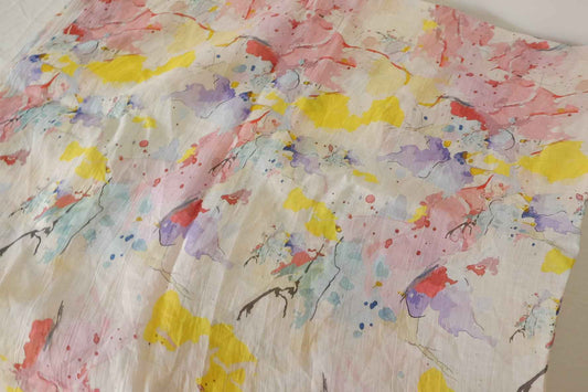 Watercolor Abstract Pure Ramie Fabric – 3.3 yd
