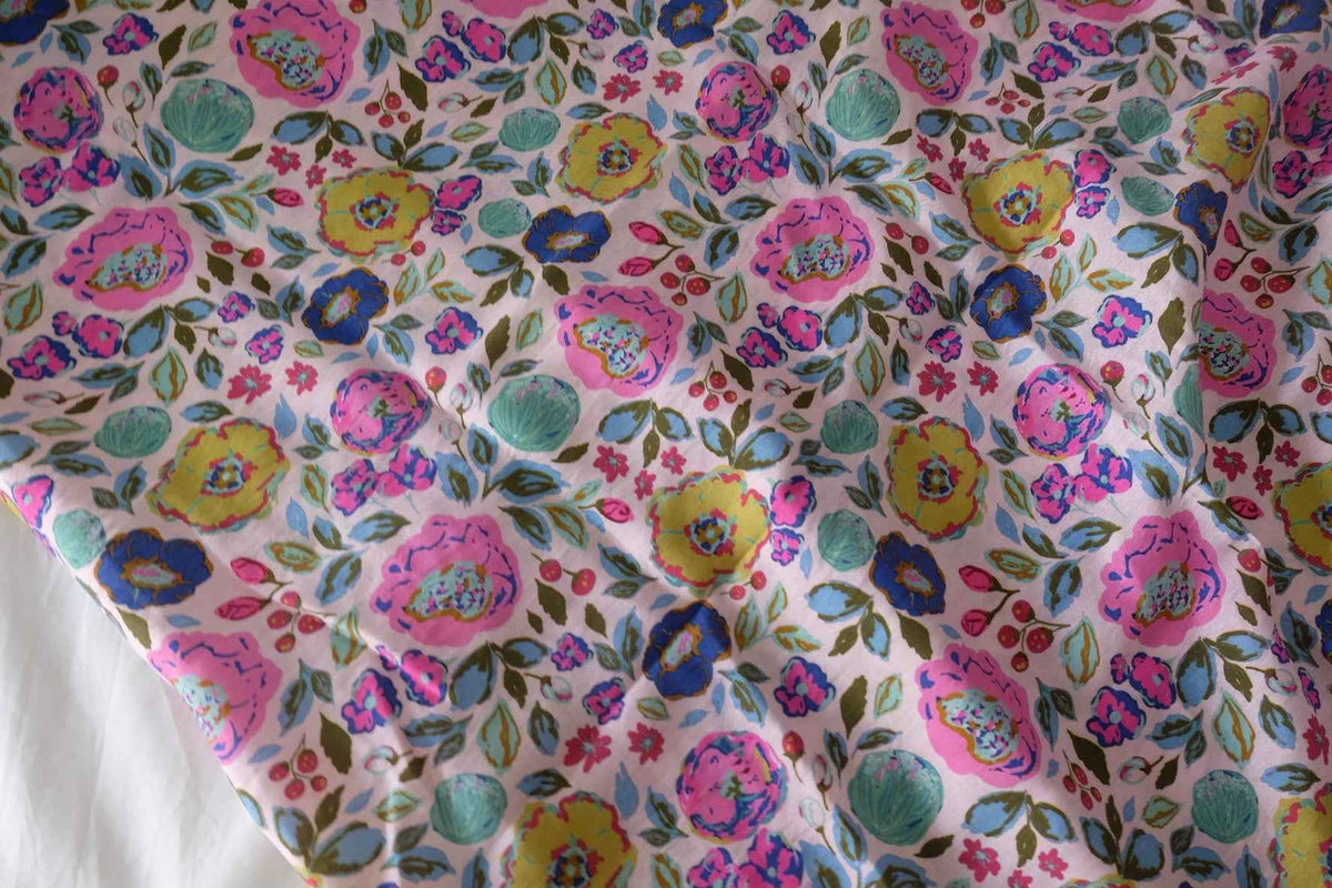 Colorful Floral Tencel Ramie Blend Fabric – 3.3 yd