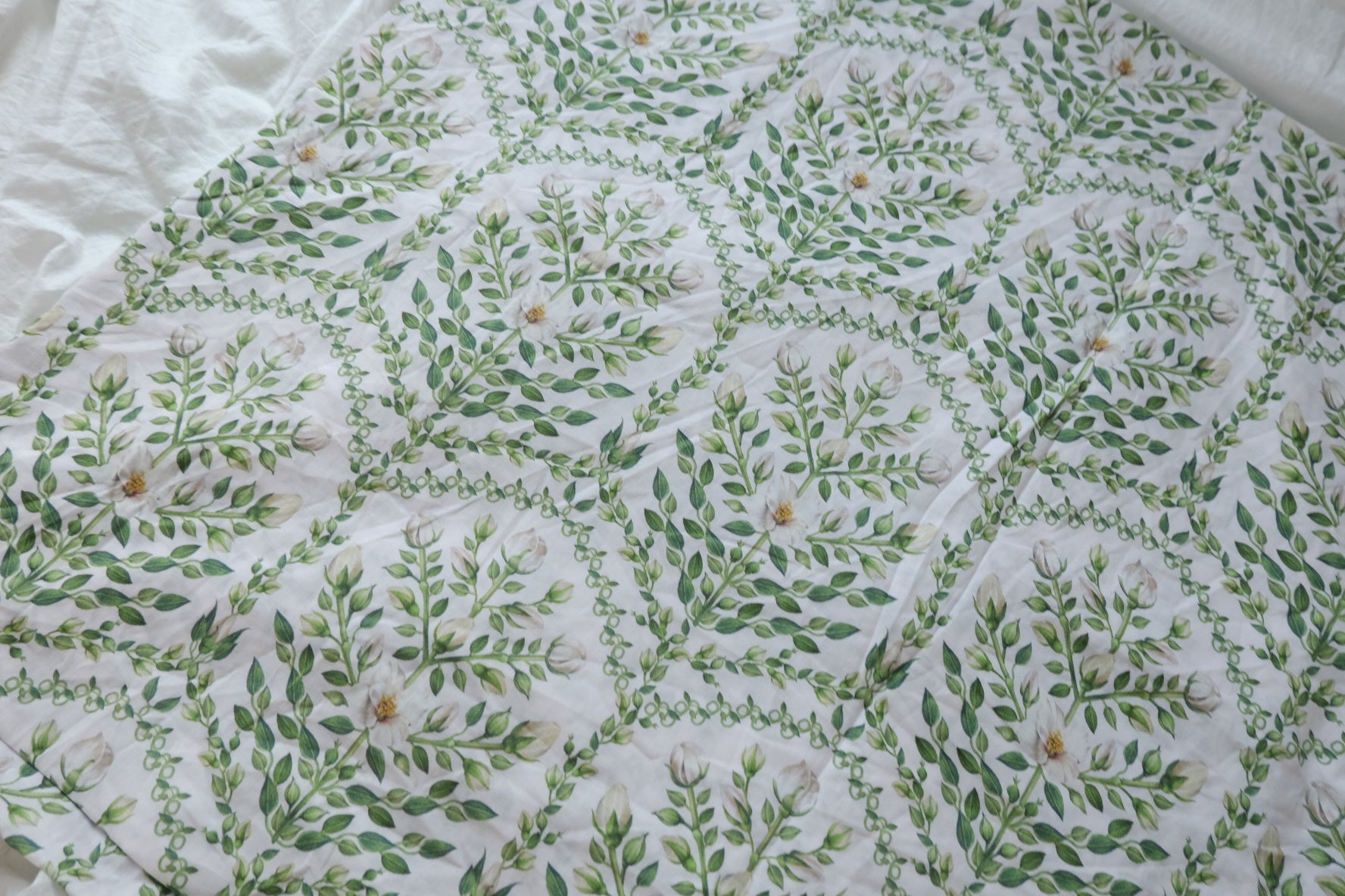 Green Vine Dress Cotton Fabric — 2.19 yd