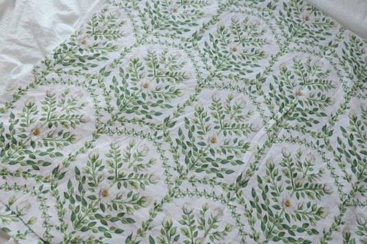 Green Vine Dress Cotton Fabric — 2.19 yd