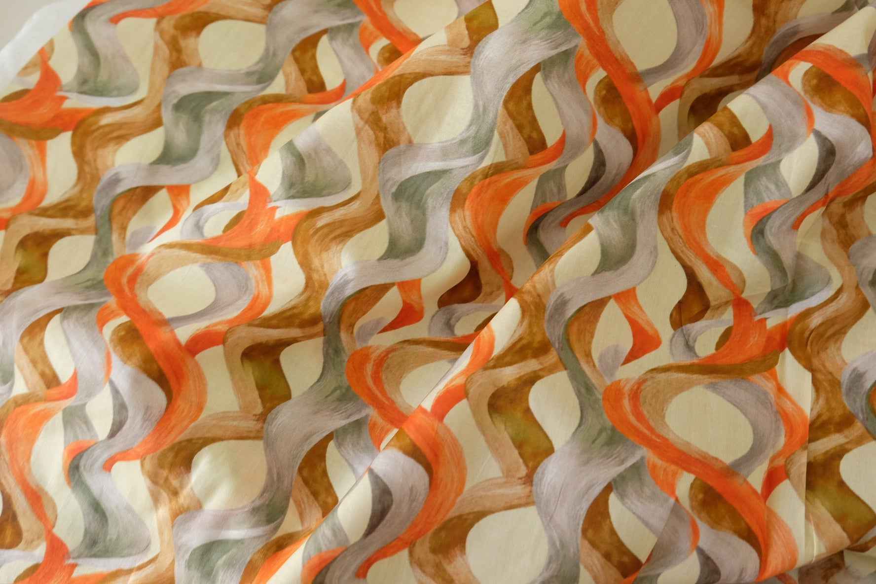Abstract Ribbon Cotton Lawn Fabric – 2.3 yd