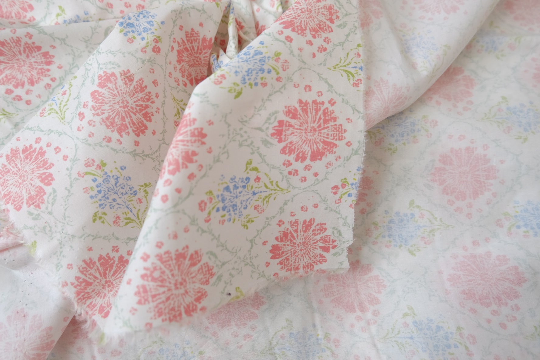 Blush Meadow Cotton Poplin, 2.2 Yards