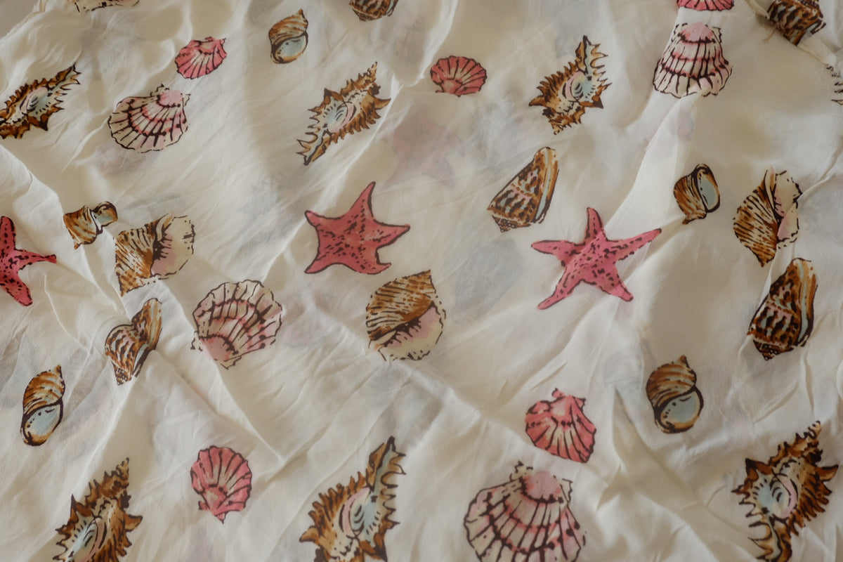 Seashell Print Viscose Crepe – 2.4 yd