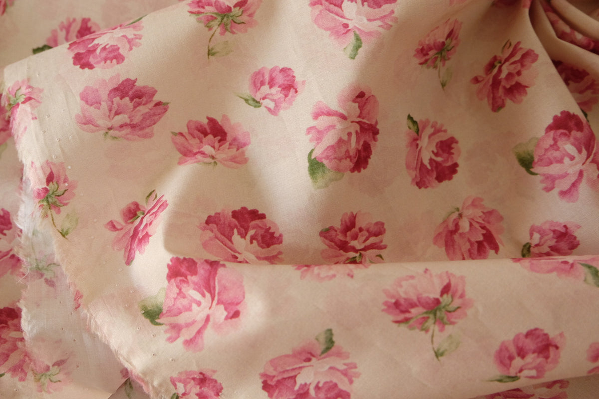 Pink Rose Cotton Lawn – 3.3 yd