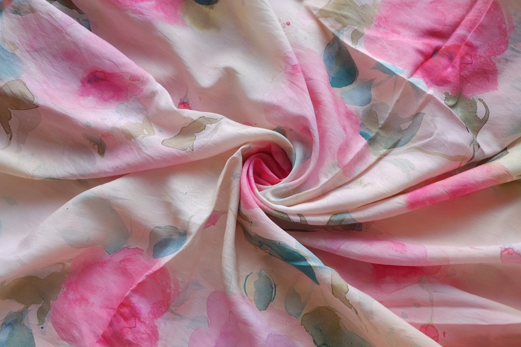 Watercolor Rose Cotton Nylon Blend – 3.3 yd