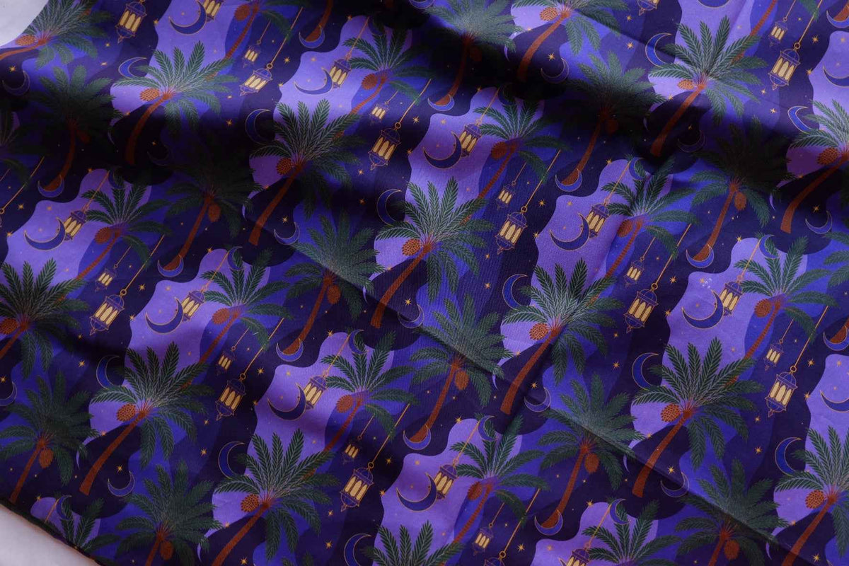 Arabian Nights Palm Tree Cotton Lawn – 2.73 yd