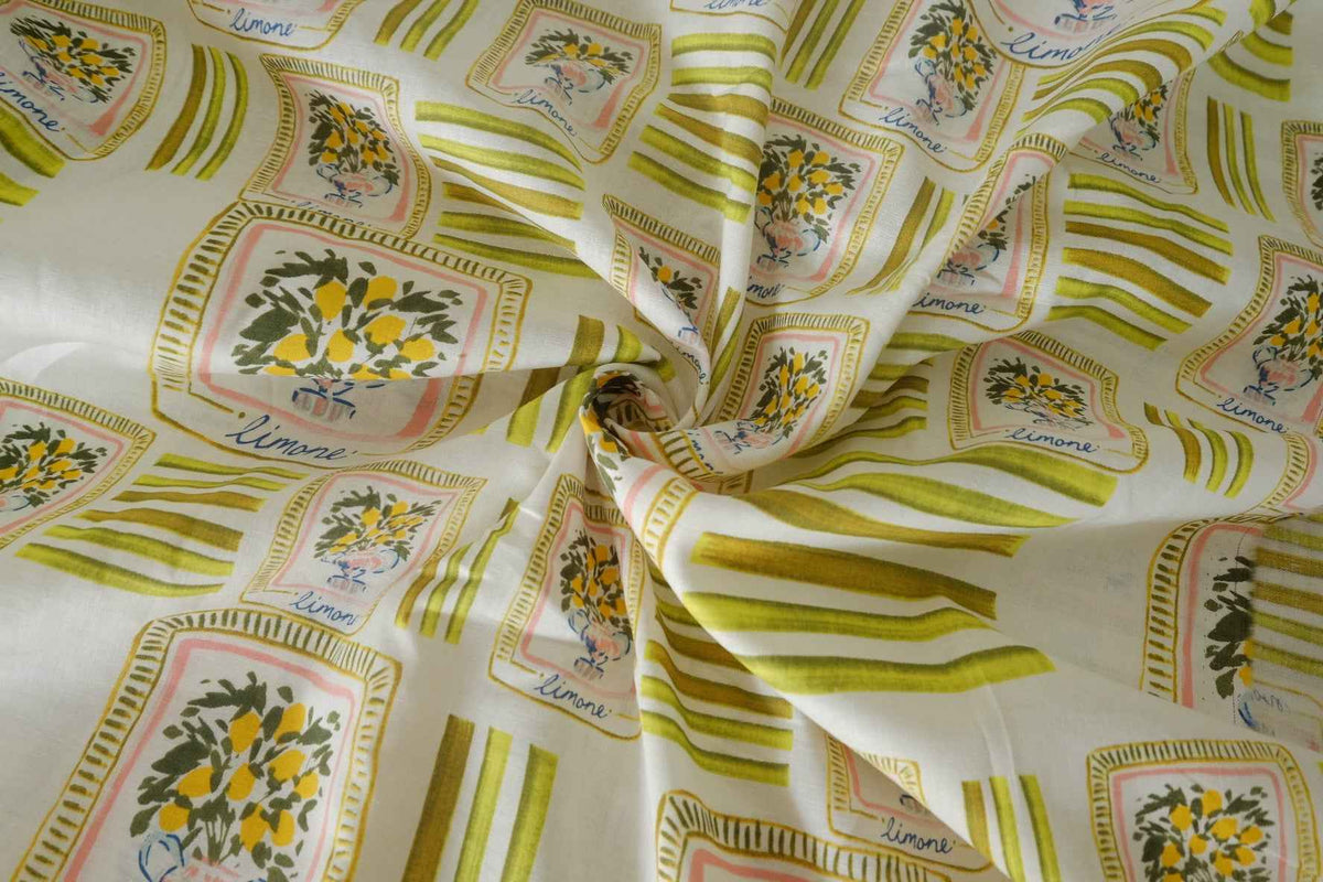 Limone Print Linen Cotton — 2.19 yd
