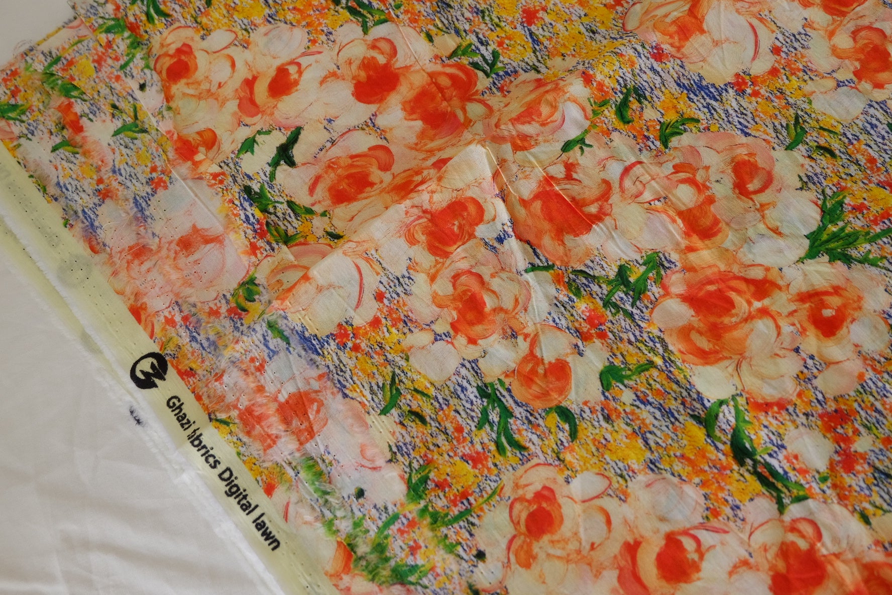 Orange Peony Cotton Lawn – 3.3 yd