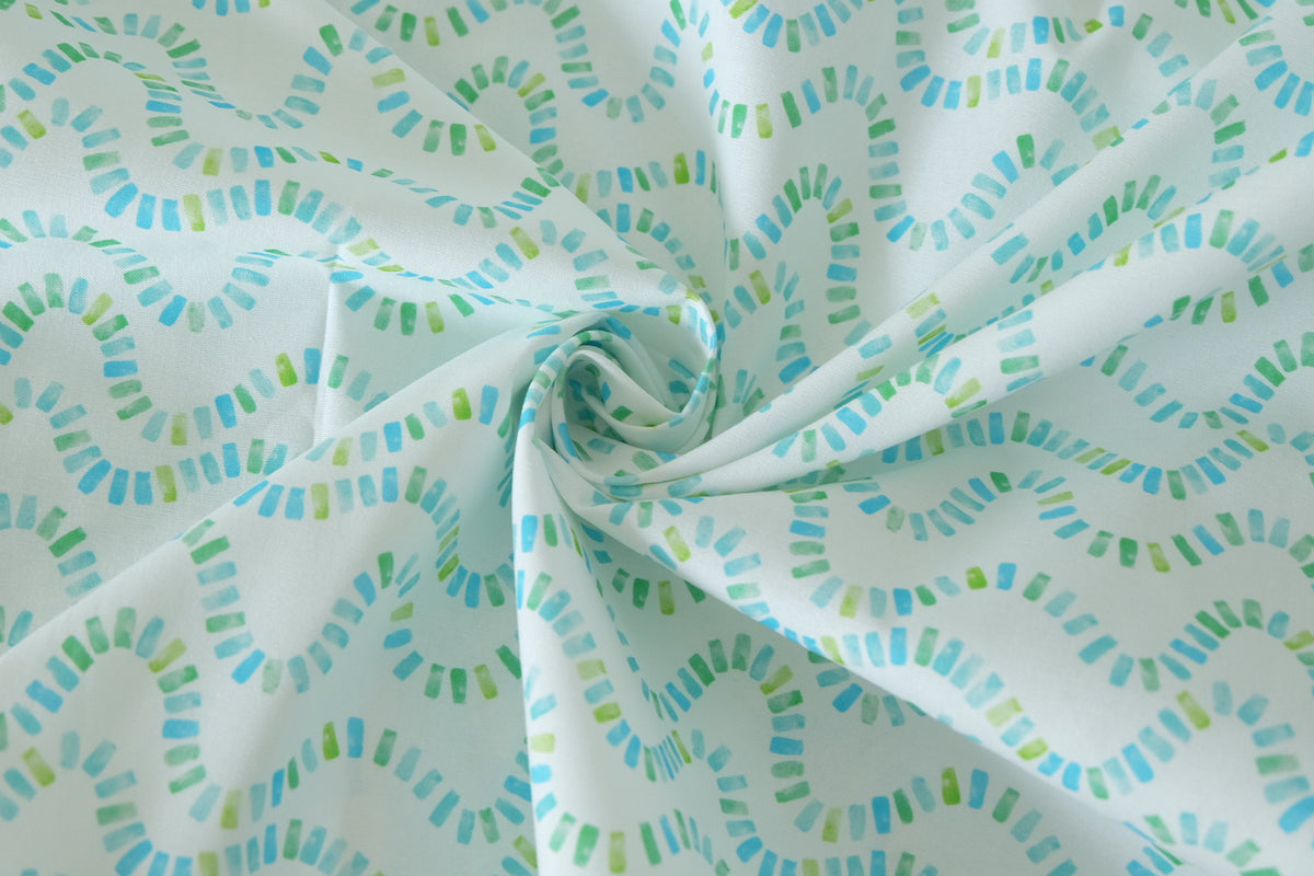 Aqua Loop Print Cotton Poplin – 2.2 yd
