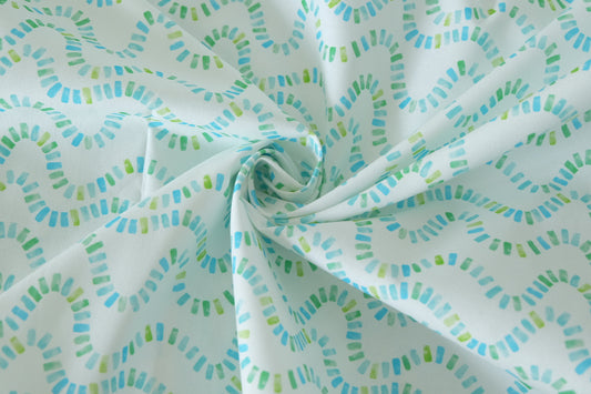 Aqua Loop Print Cotton Poplin – 2.2 yd