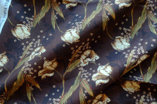 Midnight Botanical Floral Double-Layer Cotton Poplin – 2.19 yd