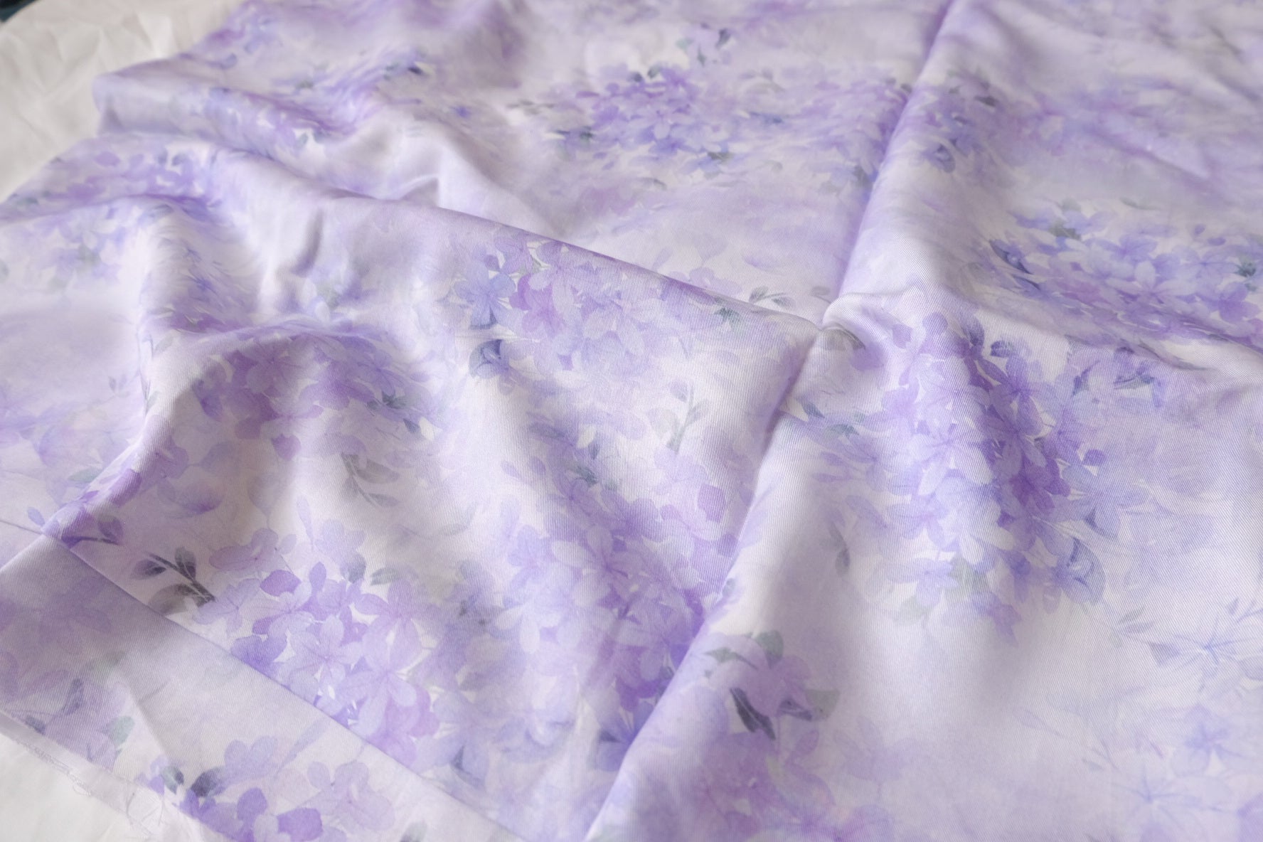 Lavender Floral Lyocell Twill Fabric - 3.28 yd