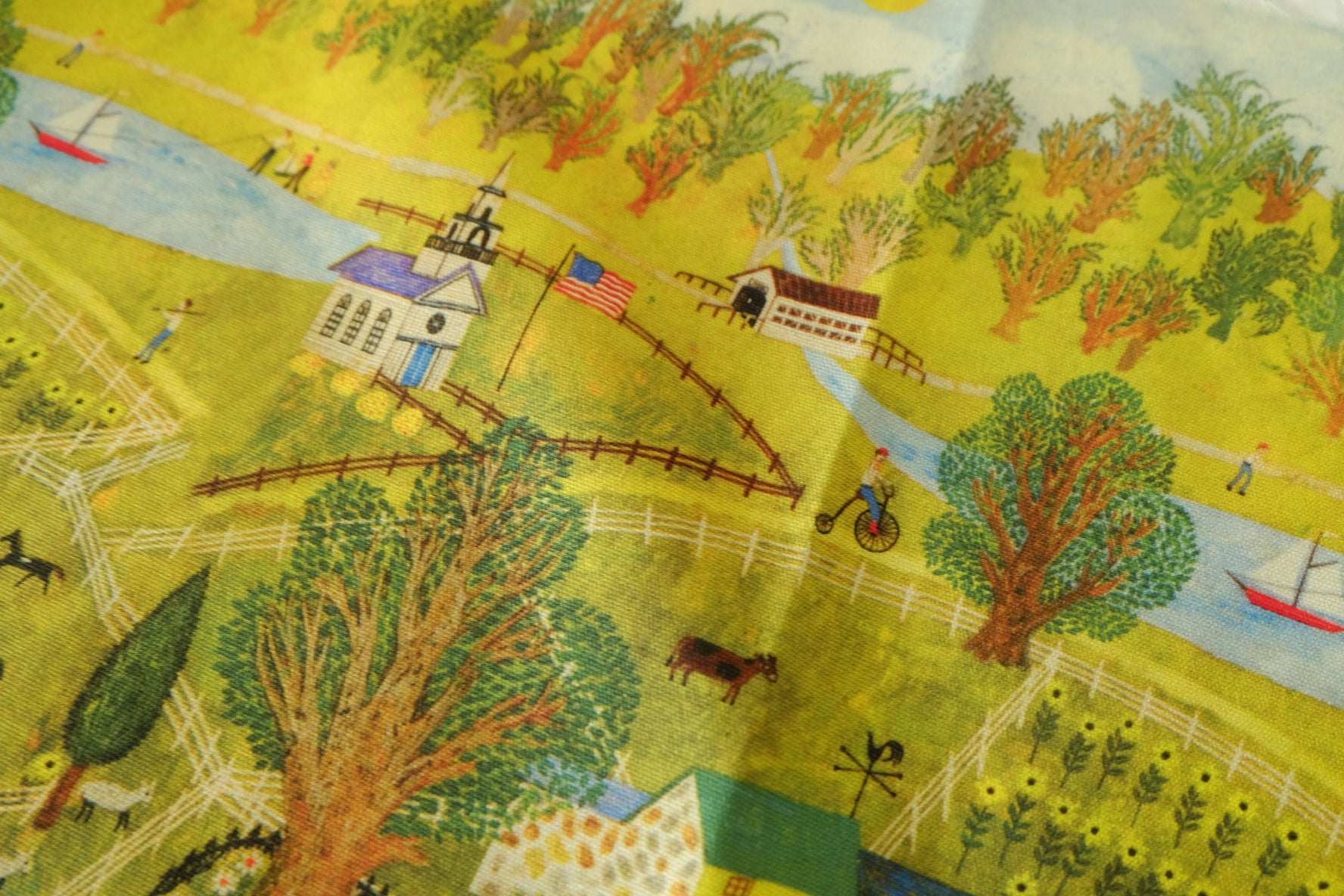 Storybook Country Farm Cotton Canvas Fabric - 1.1 yd