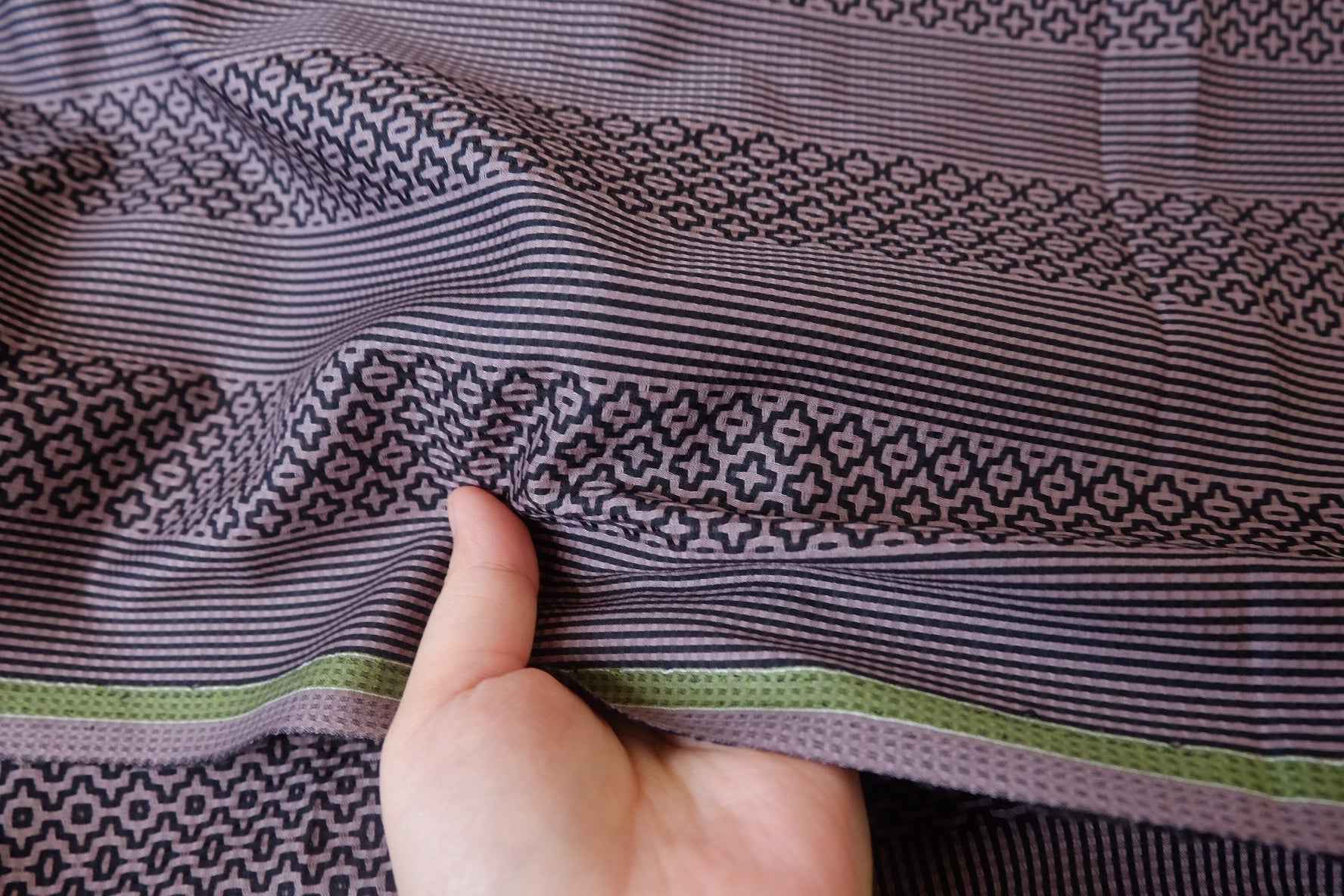 Reversible Woven Geometric Cotton Fabric - 2.19 yd