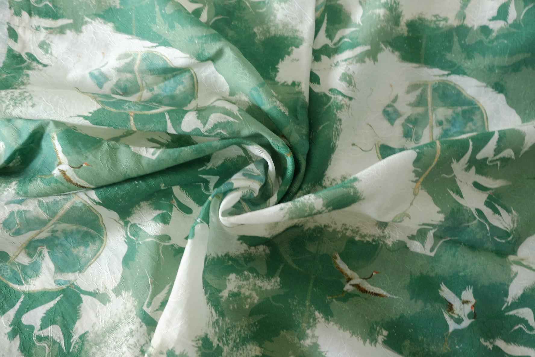 Lotus & Crane Jacquard Tencel Nylon Fabric – 1.6 yd