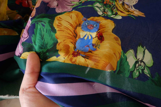 Enchanted Woodland – Storybook Border Print Cotton Voile – 3.3 yd
