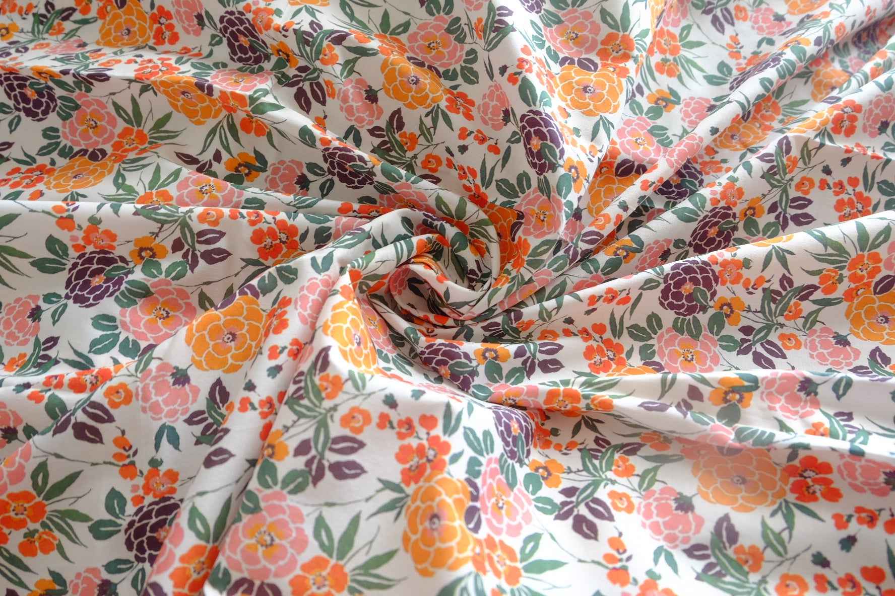 Vintage Garden Cotton Lawn Fabric - 3.83 yd