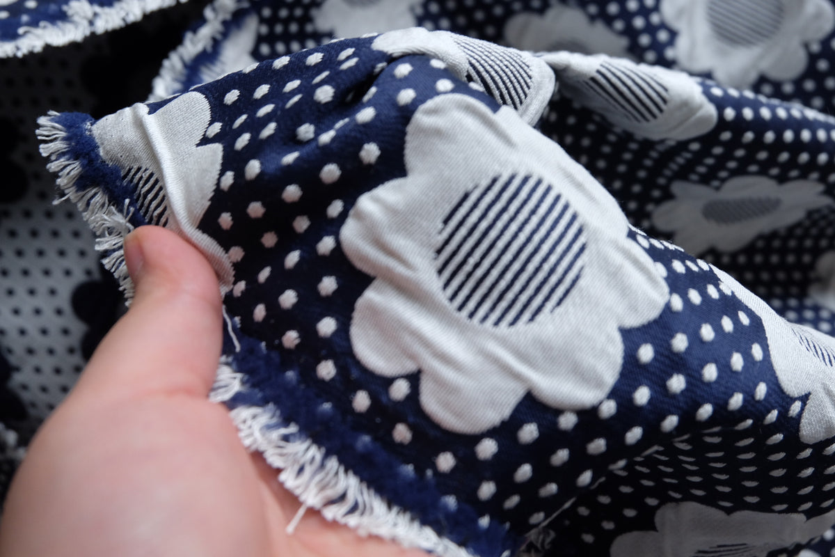 Navy Floral Heavy Jacquard – 1.9 yd