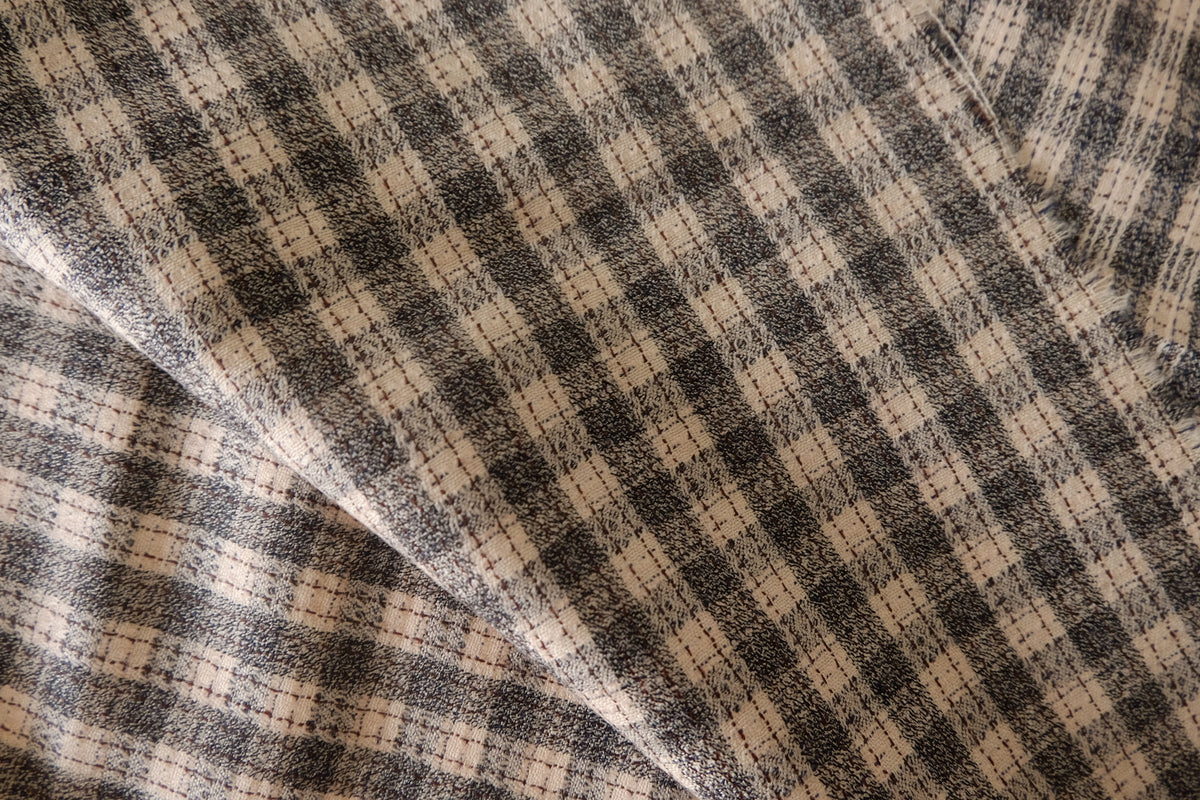 Soft Checked Worsted Wool — 2.19 yd