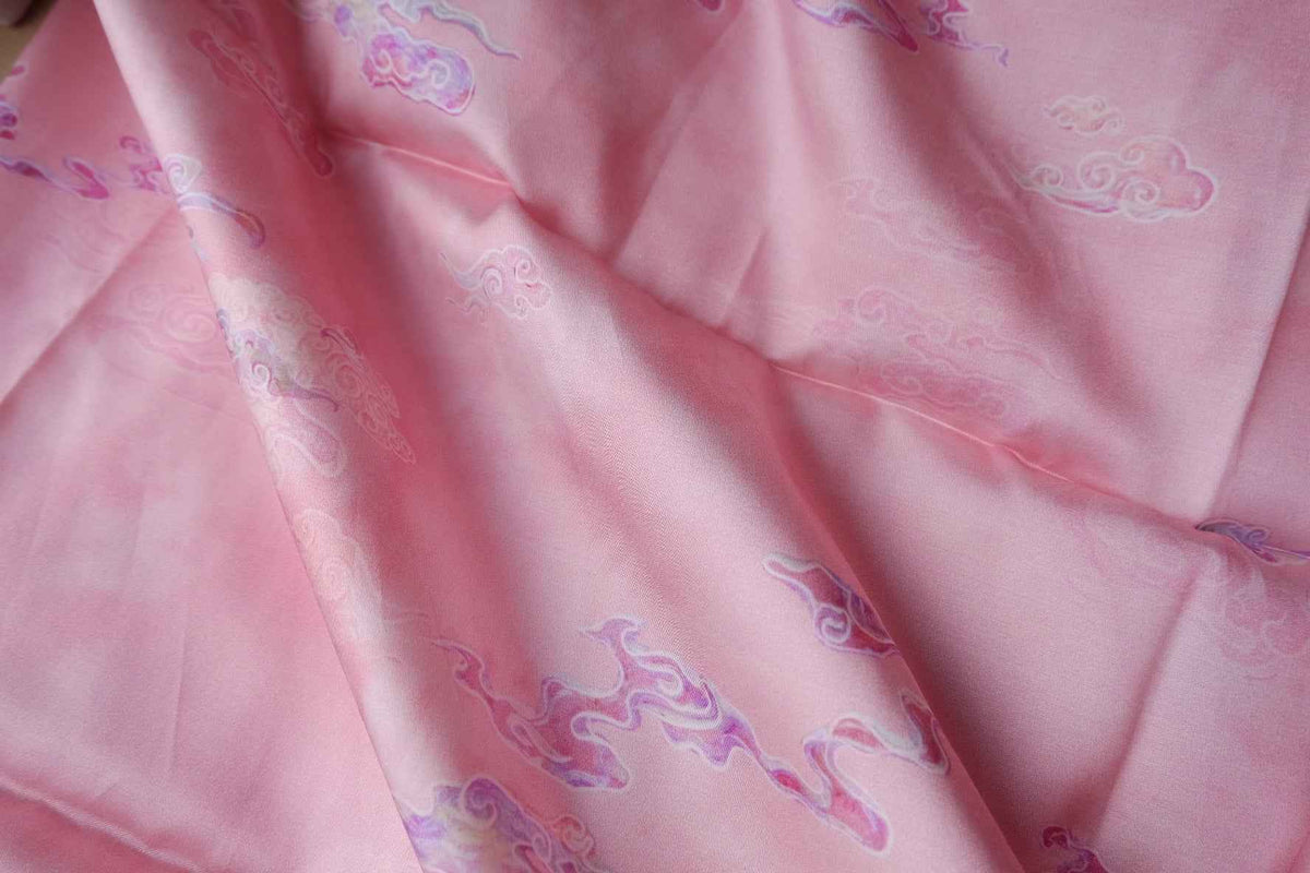 Pink Cloud Motif Viscose — 2.2 yd