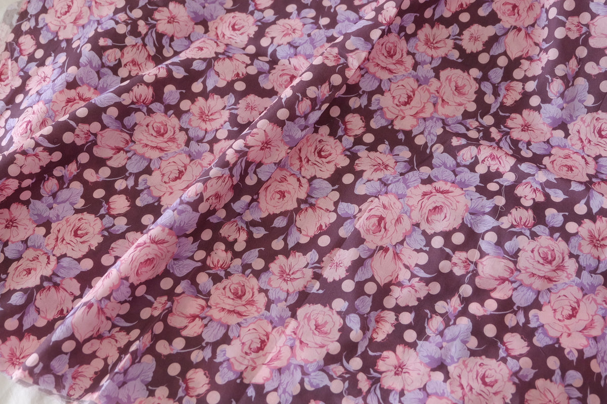 Rose & Polka Dot Cotton Lawn – 2.5 yd